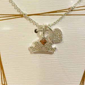 Disney Necklace "Forever Princess" Necklace, gold plated, silver tone, tiarra